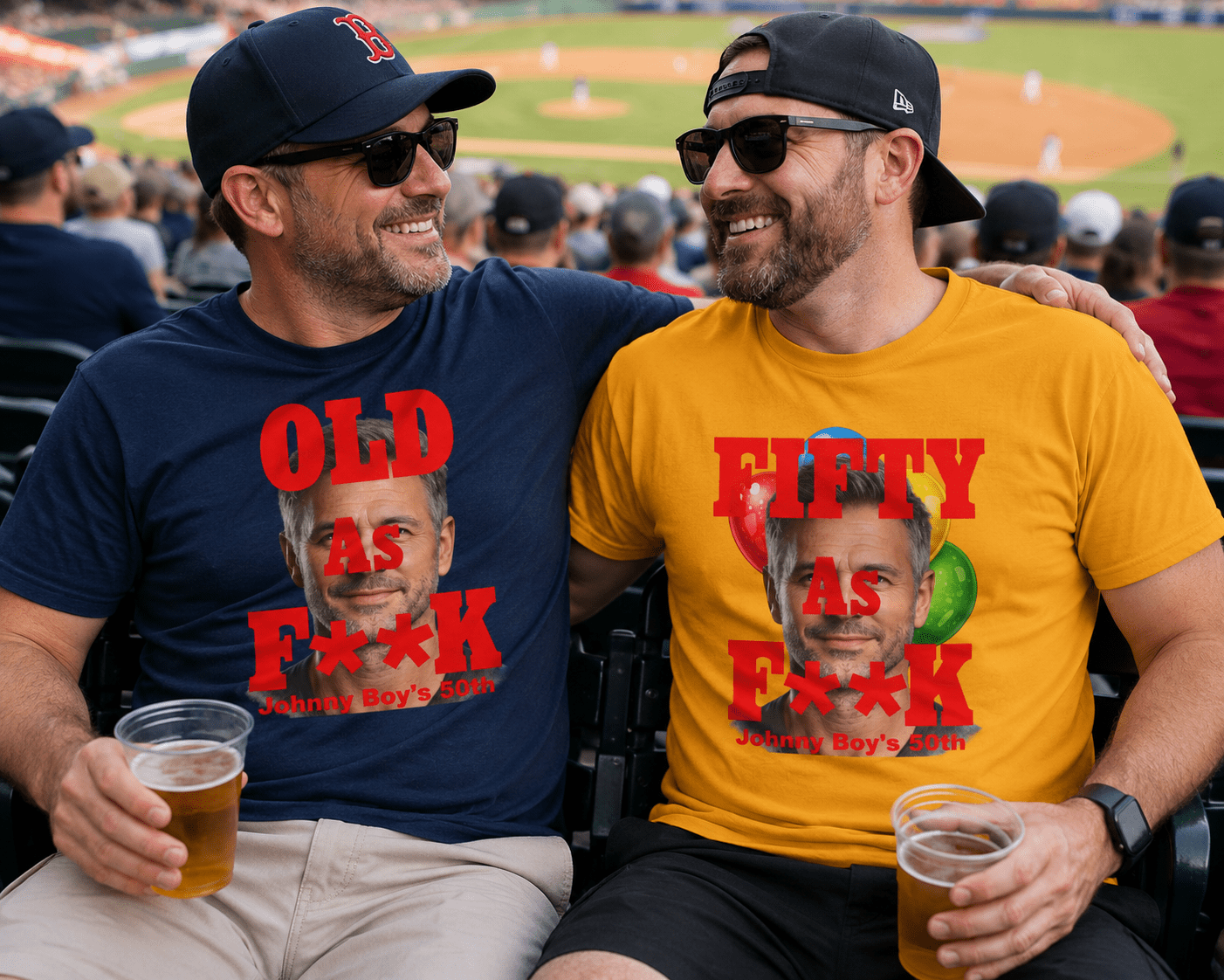 Personalized Birthday As F**k Shirts PG-13 Version - Custom Photo Birthday Tees with Attitude - Anything AF