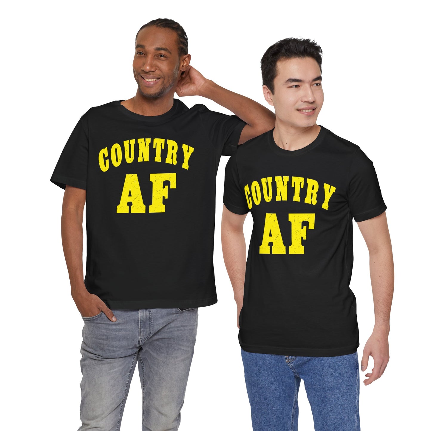 Country AF Shirt | Vintage Western Country Graphic for Rural Life Enthusiasts in Yellow Print