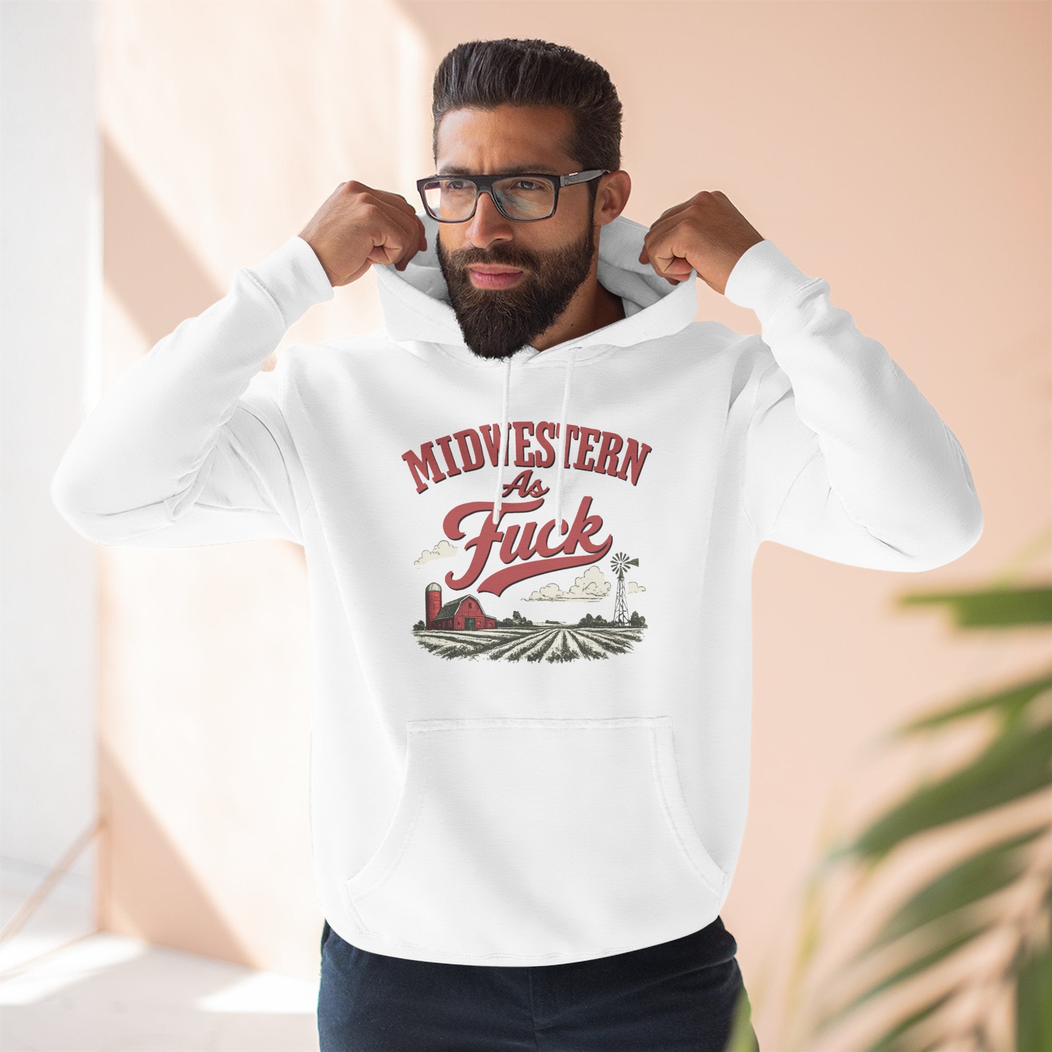 Midwestern As Fuck Vintage Farm Hoodie, design detail 4