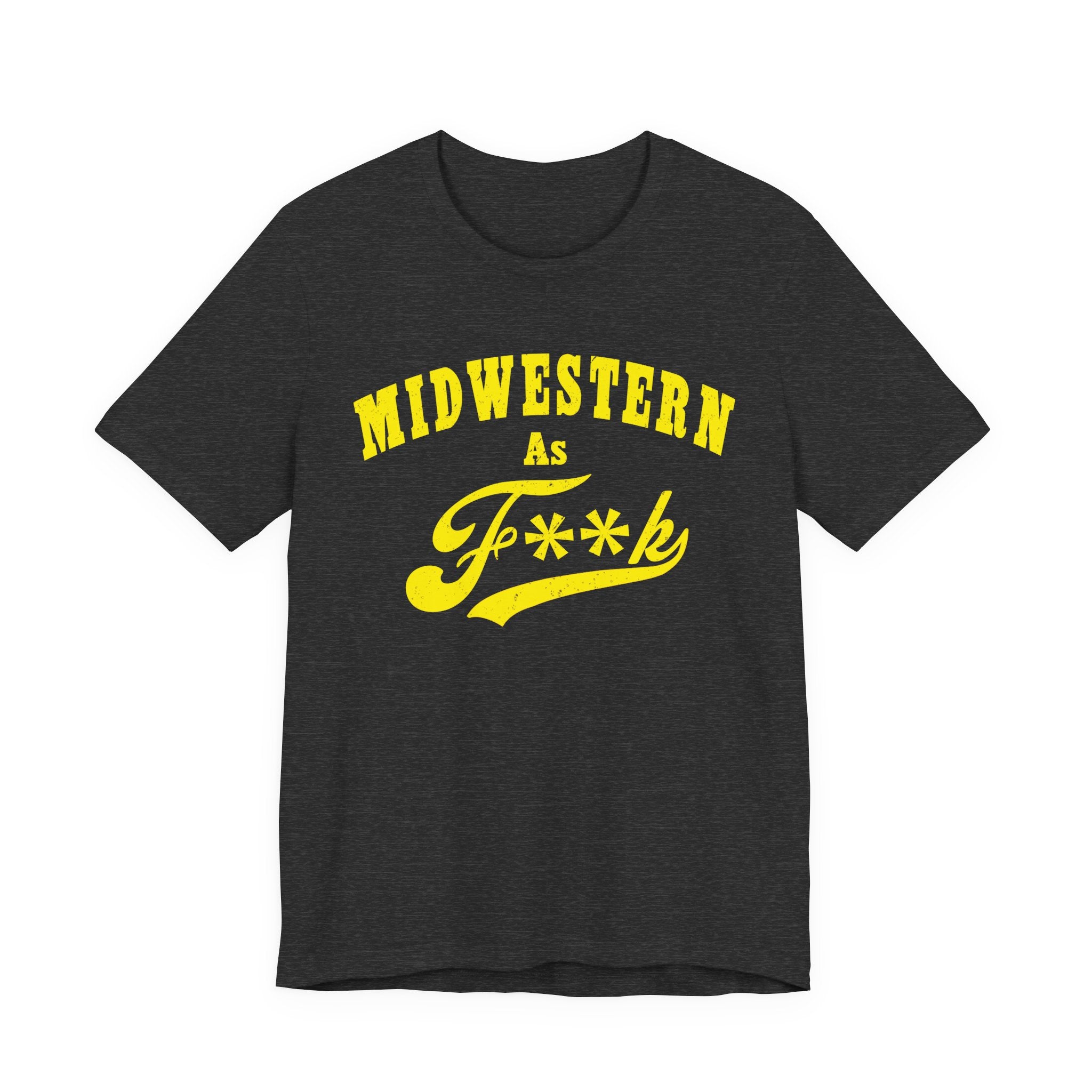 Midwestern AF Shirt PG-13 on model yellow – unisex Midwest lifestyle graphic tee