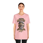 Woman wearing the Military K-9 T-shirt in Pink, full-length studio shot