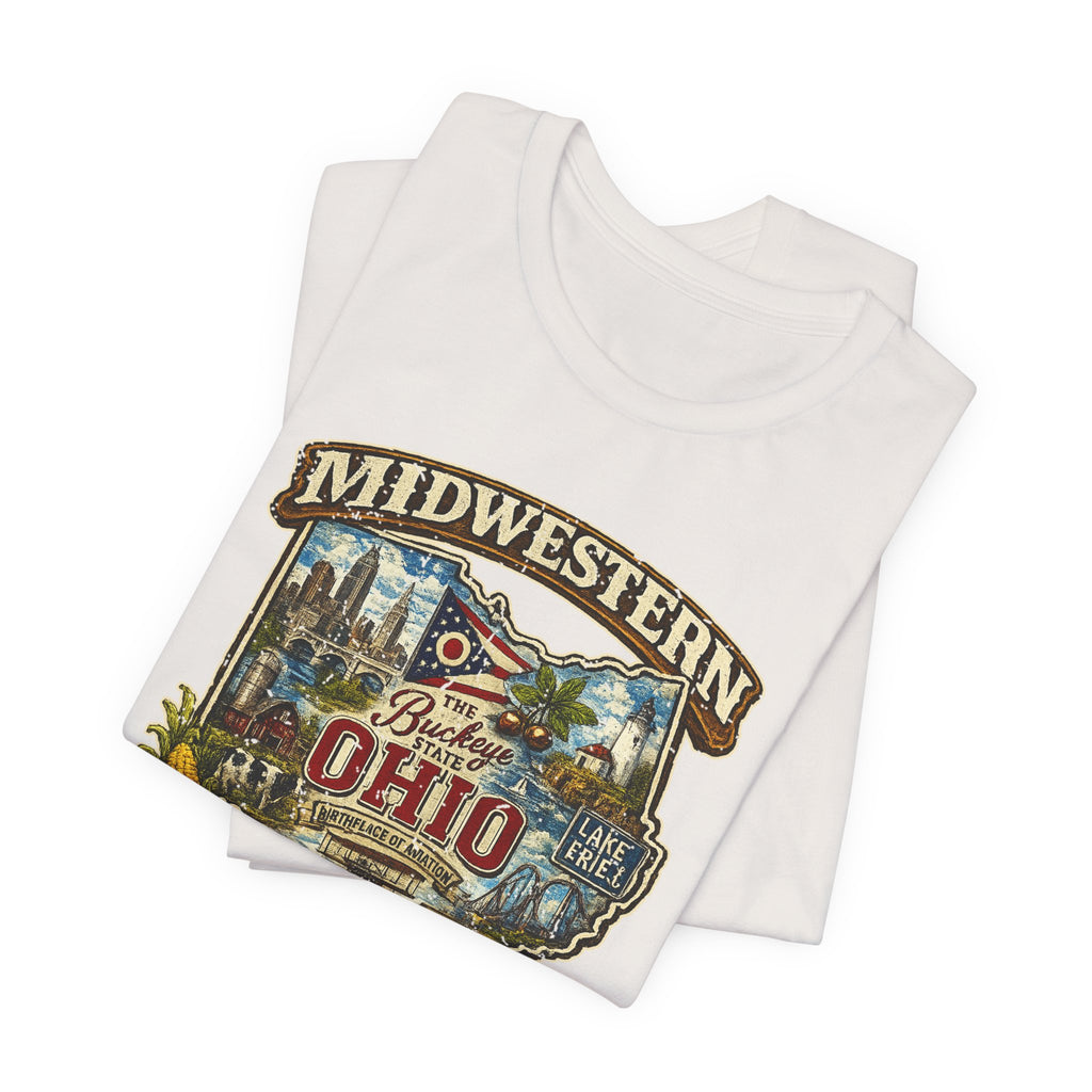 Ohio Midwestern As F**K T-Shirt | Buckeye State Graphic Tee | Bella + Canvas 3001 | Slightly Salty Collection