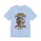 Military K-9 T-shirt in Baby Blue laid flat with the U.S. Military working dog front print