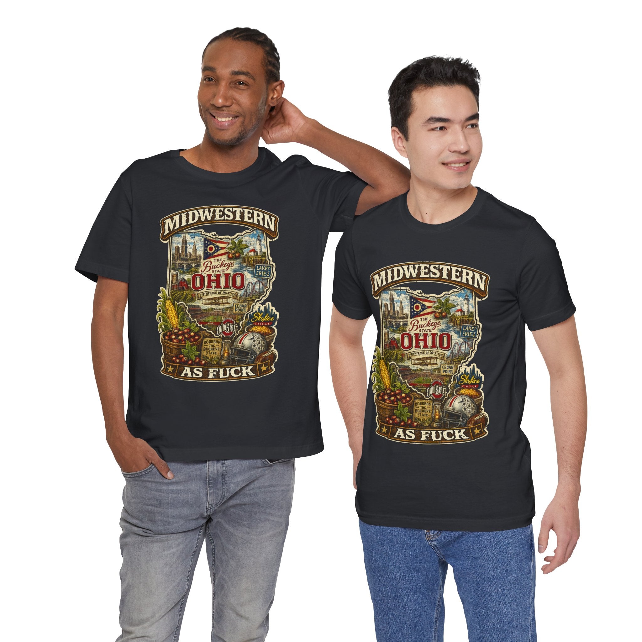 Ohio Midwestern As Fuck T-Shirt | Buckeye State Graphic Tee | Bella + Canvas 3001 | No Filter Collection