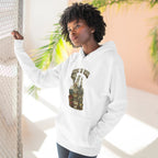 Family Friendly Midwestern AF Michigan Hoodie – product photo 5 featuring a distressed vintage design featuring Michigan's Upper and Lower Peninsulas overlaid with the state outline, surrounded by Detroit's skyline, Woodward Avenue, the Great Lakes, and Traverse City cherries