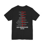Marine Corps veteran T-shirt in Black with the red and white VETERAN acrostic back print