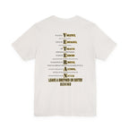 Army veteran T-shirt in Vintage White showing the full VETERAN acrostic back print