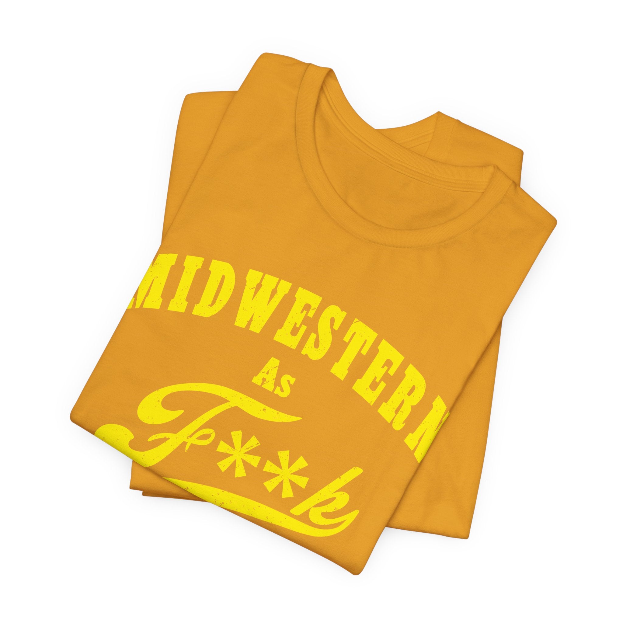 Midwestern AF Yellow PG-13 back view – clean Midwest apparel Bella+Canvas 3001