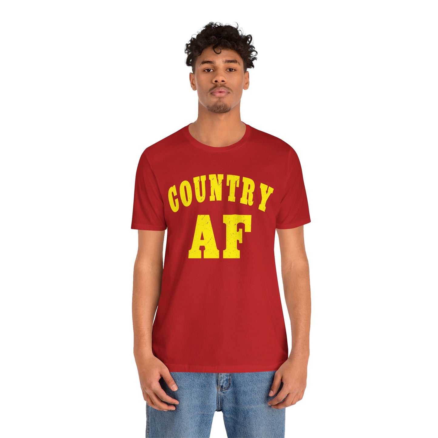 Country AF Shirt | Vintage Western Country Graphic for Rural Life Enthusiasts in Yellow Print