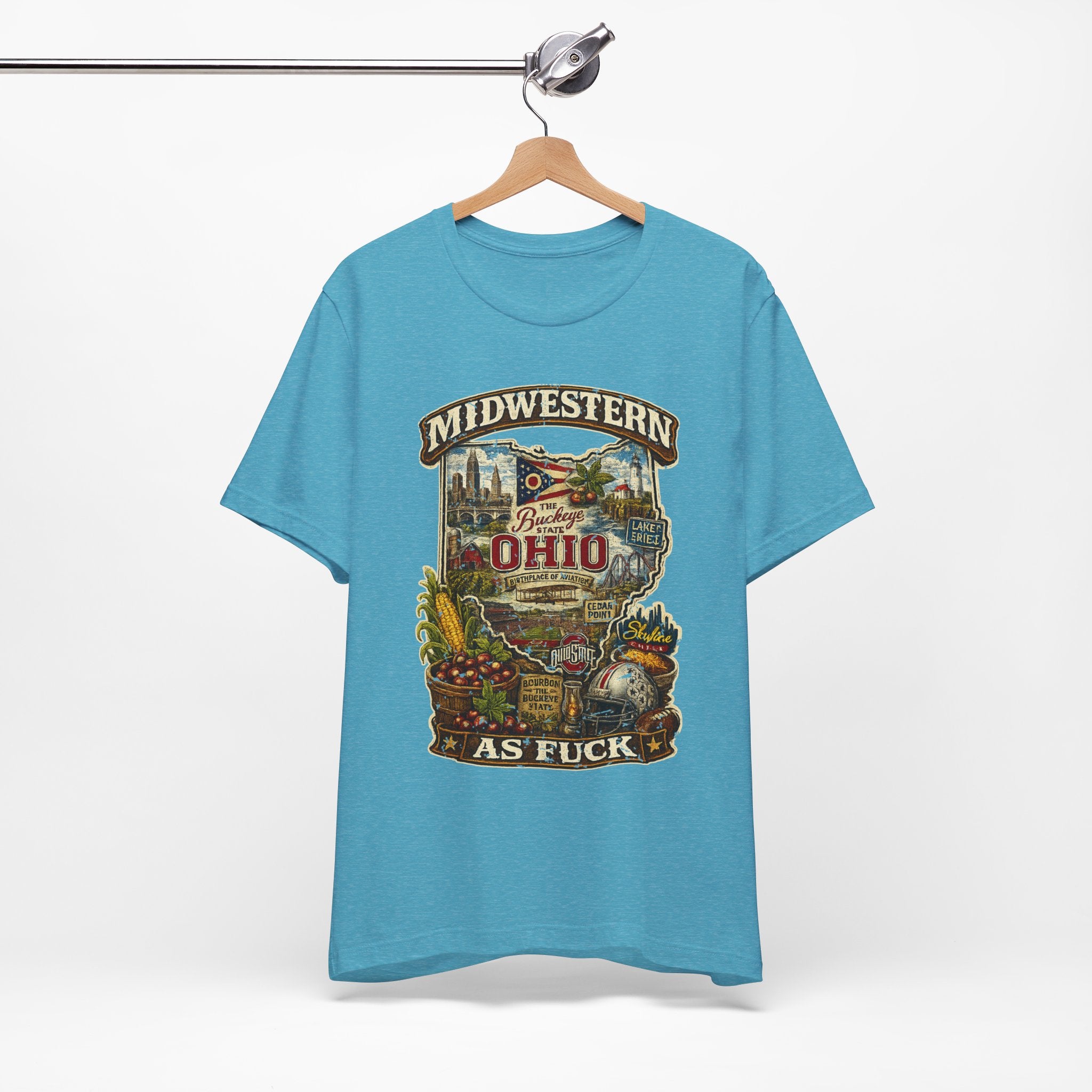 Ohio Midwestern As Fuck T-Shirt | Buckeye State Graphic Tee | Bella + Canvas 3001 | No Filter Collection