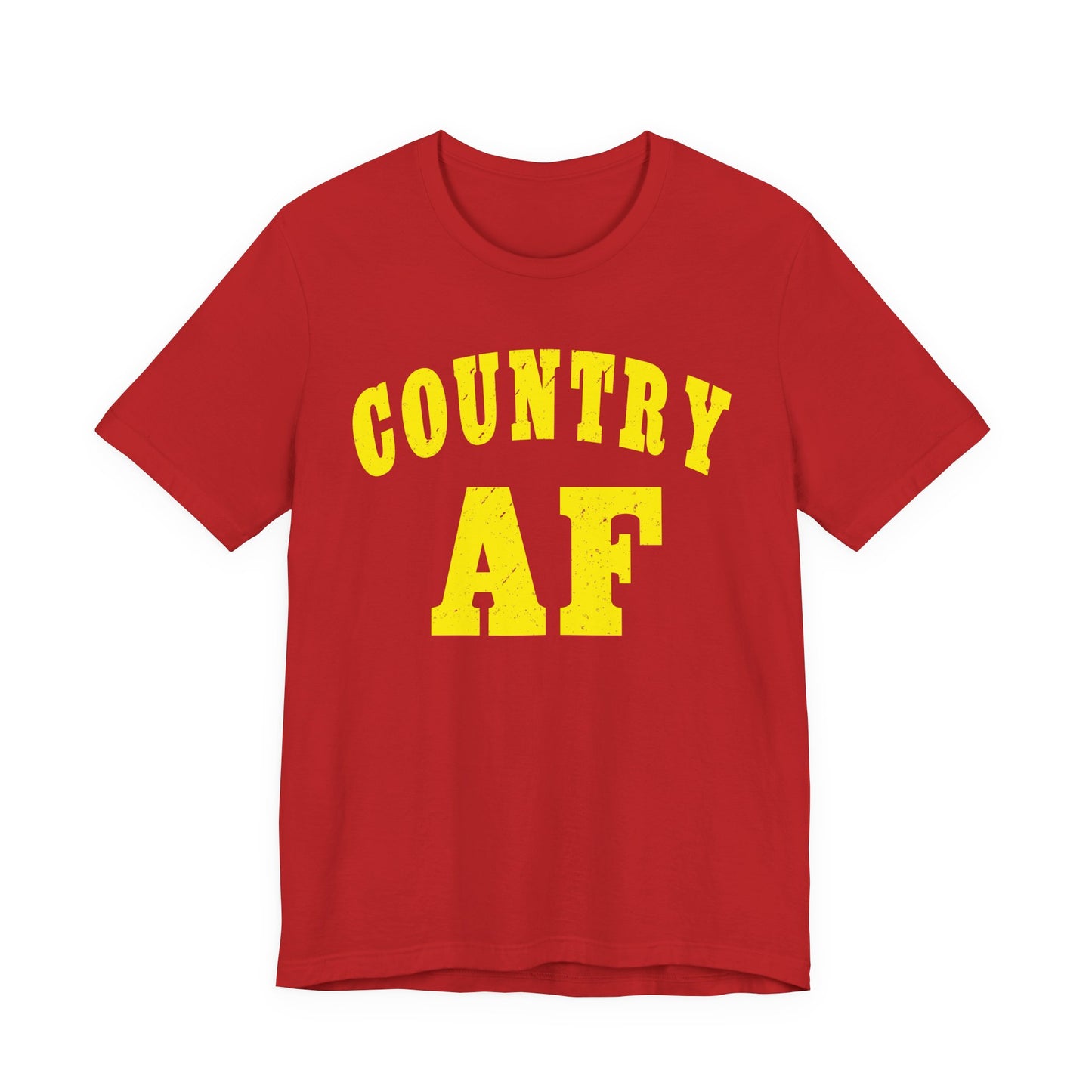 Country AF Shirt | Vintage Western Country Graphic for Rural Life Enthusiasts in Yellow Print