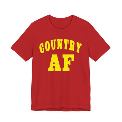 Country AF Shirt | Vintage Western Country Graphic for Rural Life Enthusiasts in Yellow Print
