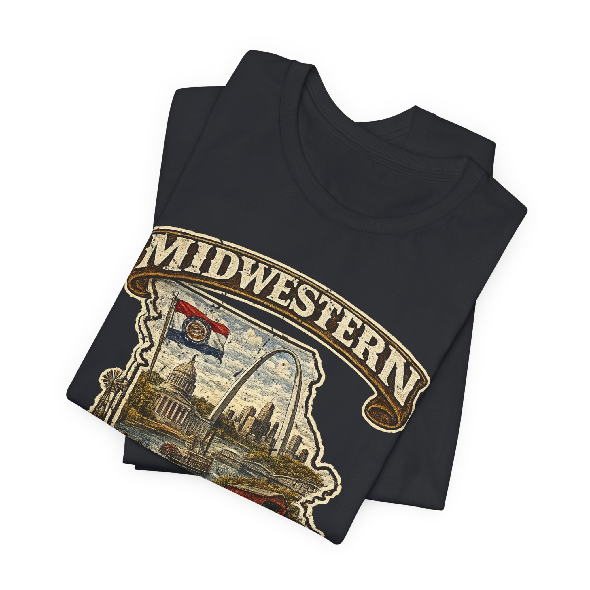 Missouri Midwestern As Fuck T-Shirt | No Filter Show-Me State Graphic Tee | Bella + Canvas 3001 | No Filter Collection
