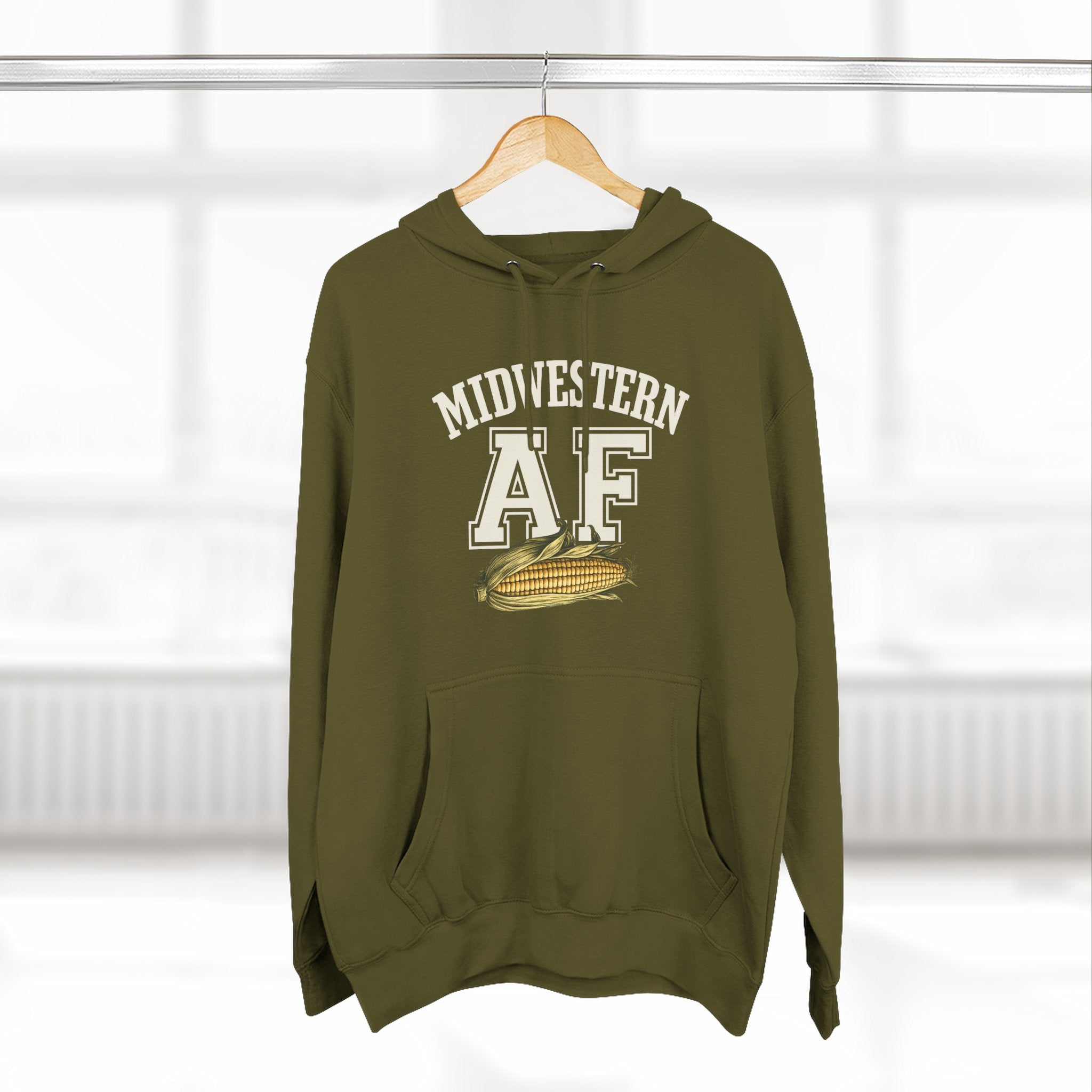 Midwestern AF Corn Hoodie | Family Friendly Edition | Lane Seven LS14001 Heavyweight Unisex Hoodie