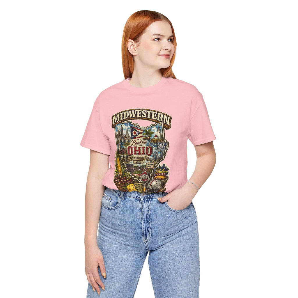 Ohio Midwestern AF T-Shirt | Buckeye State Graphic Tee | Bella + Canvas 3001 | Family Friendly Collection