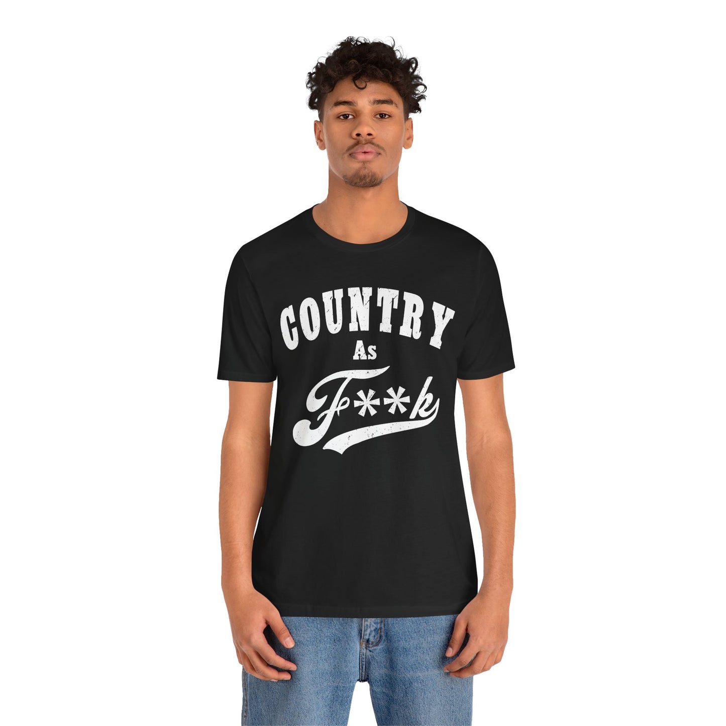 Country As Fk Graphic Tee | Funny Southern Country Pride Design PG-13 Version | Country AS F**k Graphic White Print