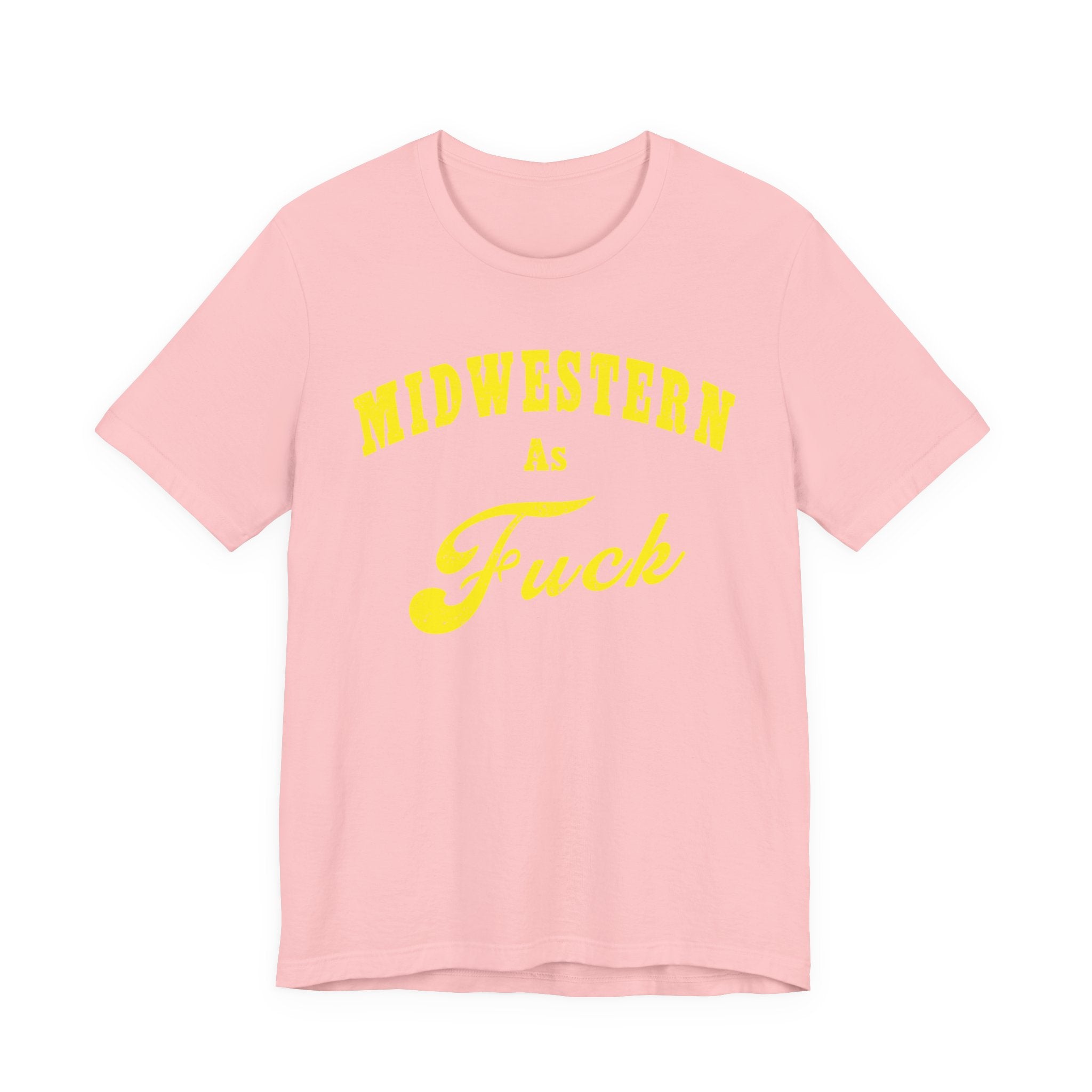 Midwestern AF Yellow 18+ back view – adult Midwest apparel Bella+Canvas 3001