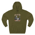 Army Green Country AF hoodie laid flat with the banjo-player graphic