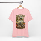 Indiana Midwestern As F**K T-Shirt on Bella + Canvas 3001, slightly salty Indianapolis skyline and Indy 500 graphic