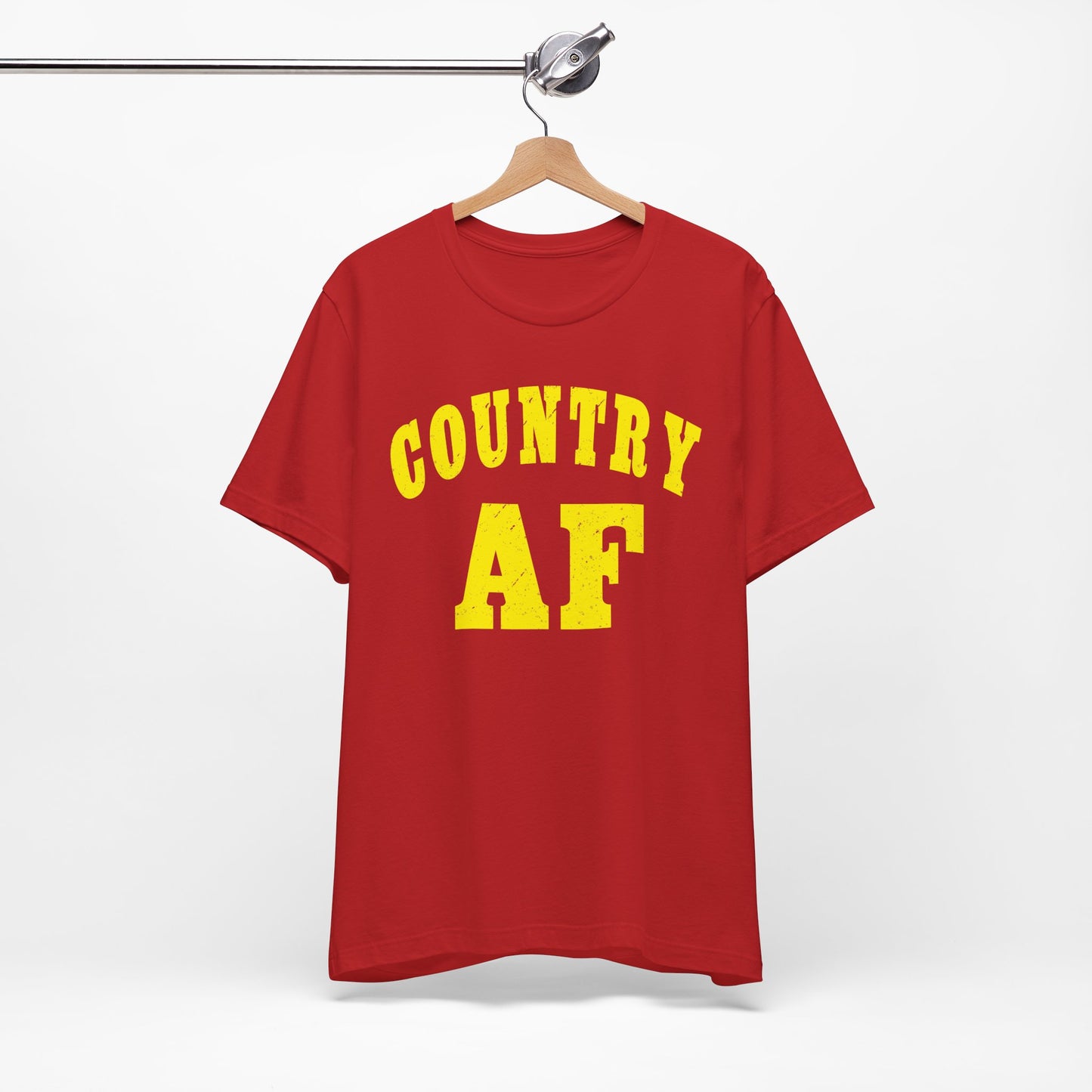 Country AF Shirt | Vintage Western Country Graphic for Rural Life Enthusiasts in Yellow Print