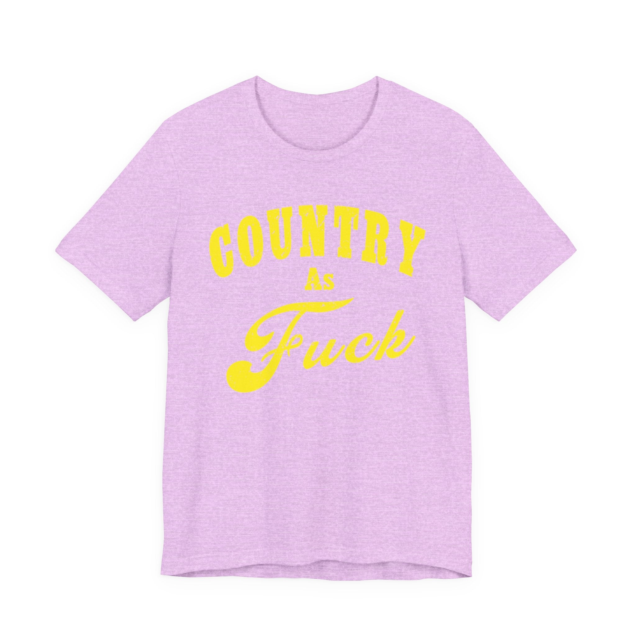 Country AF 18+ yellow shirt product photo – bold adult country tee for farm lovers