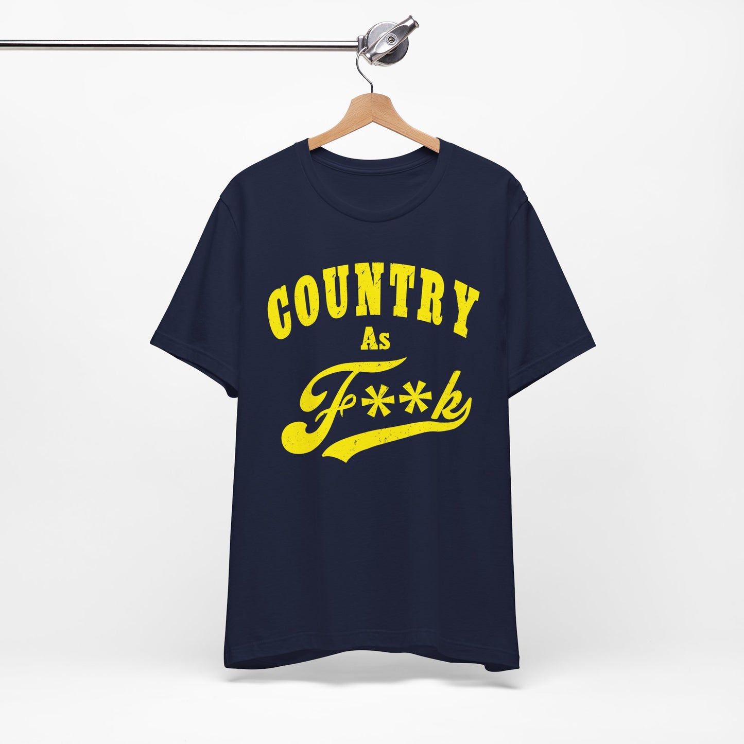 Country As Fk Tee | Funny Country Music & Southern Lifestyle Graphic PG-13 Version | Country As F**K T-shirt in Yellow Print