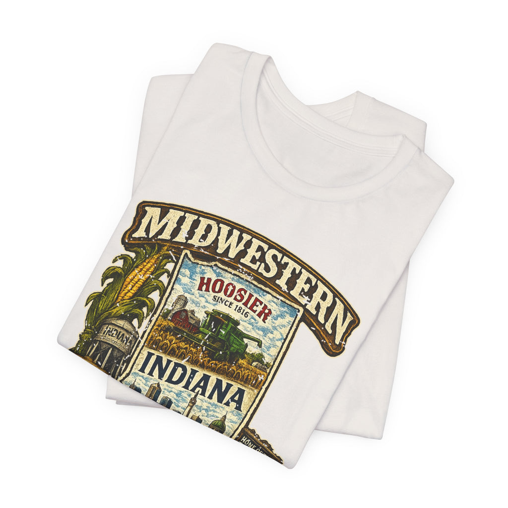 Indiana Midwestern AF T-Shirt | Hoosier State Graphic Tee | Indiana Pride Shirt | Bella + Canvas 3001 | Family Friendly Collection