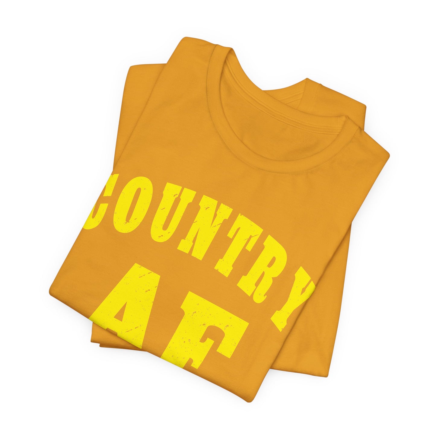 Country AF Shirt | Vintage Western Country Graphic for Rural Life Enthusiasts in Yellow Print