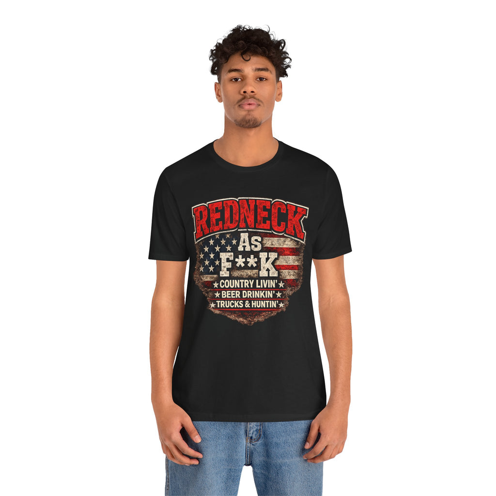 Gold Redneck As F**K t-shirt – American flag country pride graphic AnythingAF