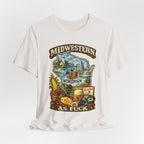 Midwestern As Fuck Wisconsin T-Shirt | Funny Wisconsin Pride Tee | Bella + Canvas 3001 | Vintage Cheesehead State Shirt