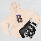 Oatmeal heather hoodie, flat lay styled with jeans and sneakers, featuring the graffiti-style 'Brooklyn as Fuck' text logo.