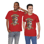 Two men wearing the Military K-9 T-shirt in Red, front view