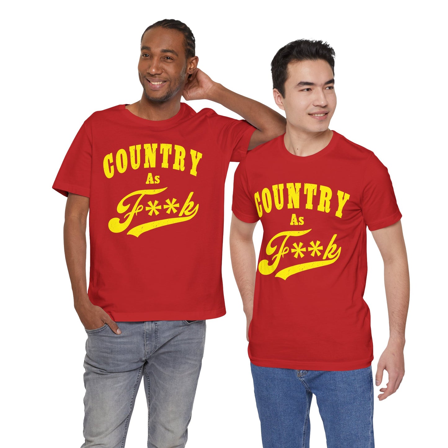 Country As Fk Tee | Funny Country Music & Southern Lifestyle Graphic PG-13 Version | Country As F**K T-shirt in Yellow Print