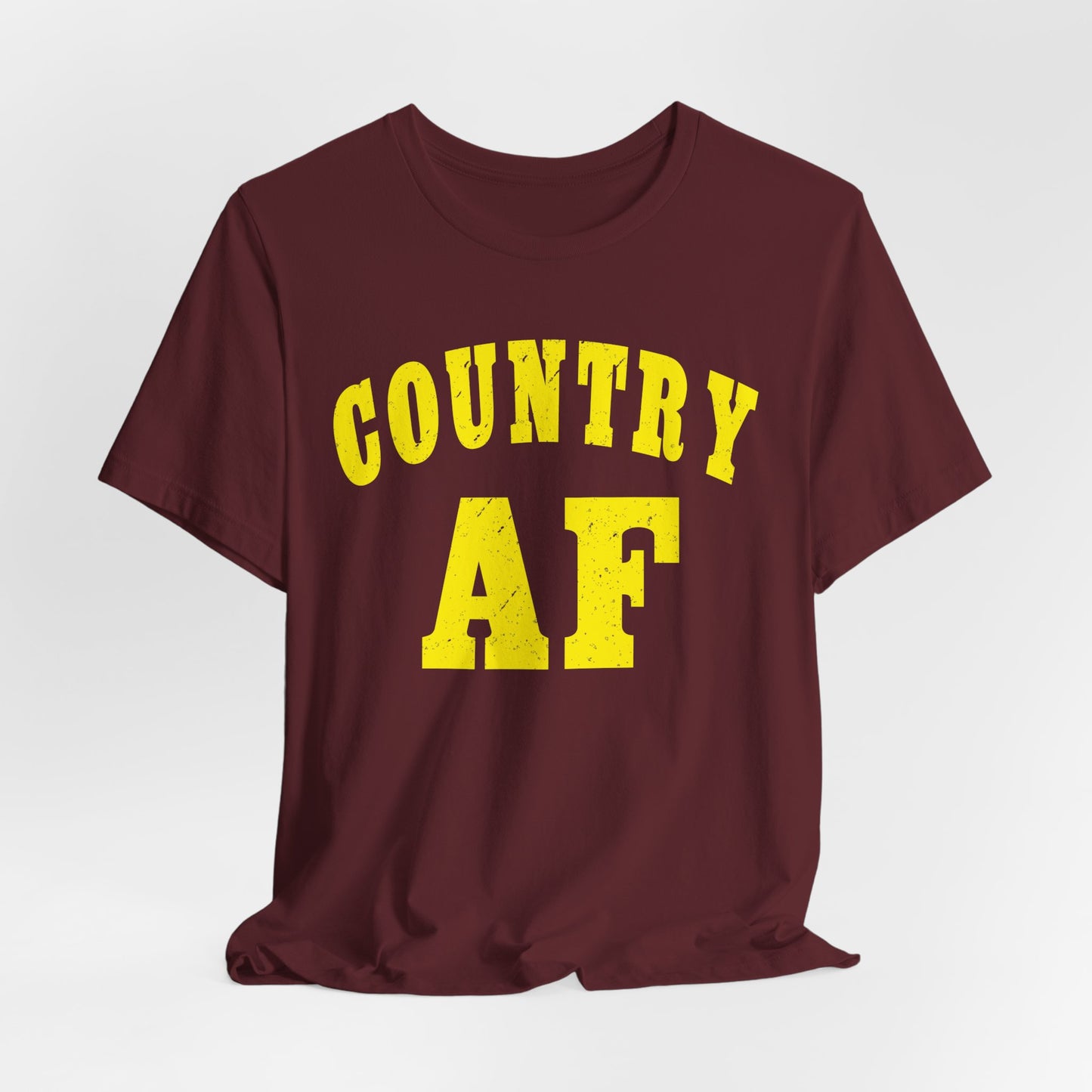 Country AF Shirt | Vintage Western Country Graphic for Rural Life Enthusiasts in Yellow Print