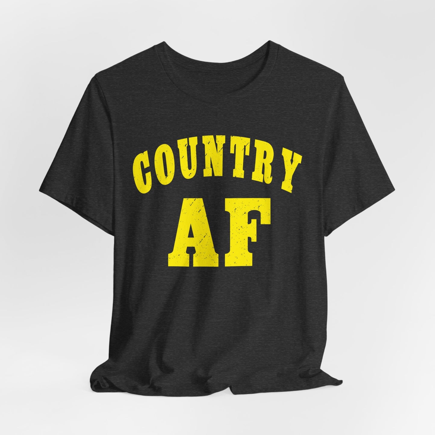 Country AF Shirt | Vintage Western Country Graphic for Rural Life Enthusiasts in Yellow Print
