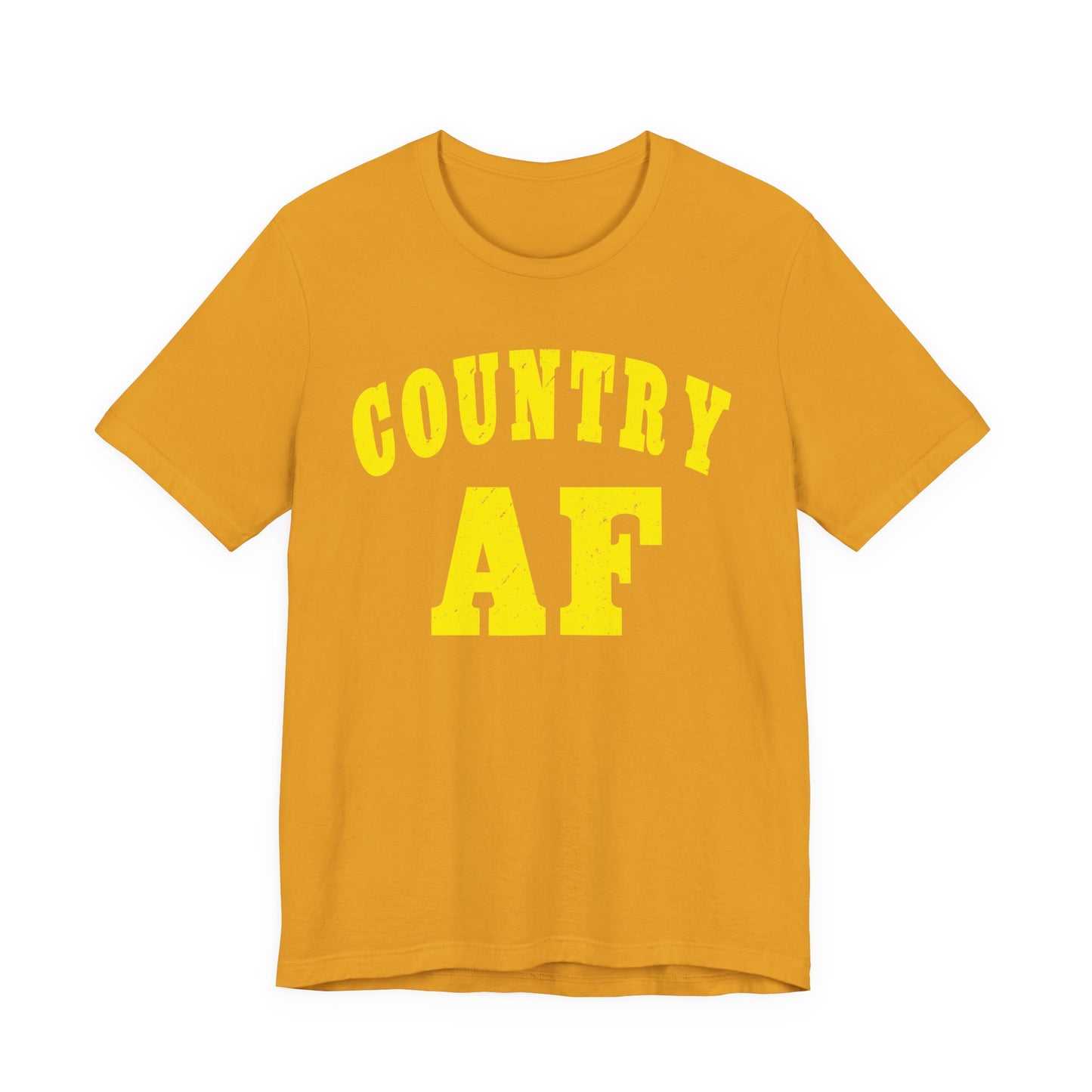 Country AF Shirt | Vintage Western Country Graphic for Rural Life Enthusiasts in Yellow Print