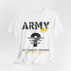 Personalized U.S. Army AF T-shirt in White shown flat with the full personalized print area