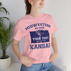 Personalized Kansas Midwestern As Fuck T-Shirt | Custom Kansas State Shirt with Your Text | No Limits Edition | Bella + Canvas Tee