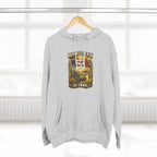 Slightly Salty Midwestern As F**K Iowa Hoodie – product photo 13 featuring a distressed vintage design featuring the outline of Iowa overlaid with the Iowa state flag, surrounded by towering corn stalks, rolling farmland, a classic red barn, a windmill, a tractor, and an overflowing harvest basket