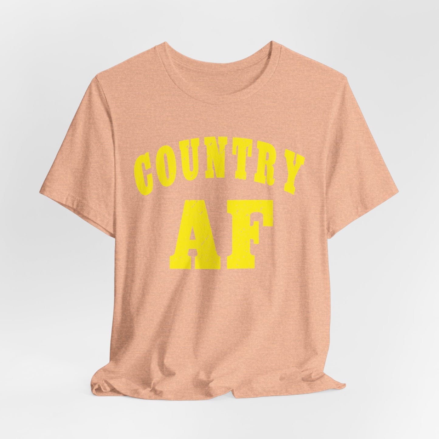 Country AF Shirt | Vintage Western Country Graphic for Rural Life Enthusiasts in Yellow Print
