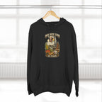 Slightly Salty Midwestern As F**K Illinois Hoodie – product photo 5 featuring a distressed vintage design featuring the Illinois state outline overlaid with the state flag, surrounded by the Chicago skyline, the Chicago Theatre sign, The Bean, deep-dish pizza, a Chicago-style hot dog, and towering corn fields