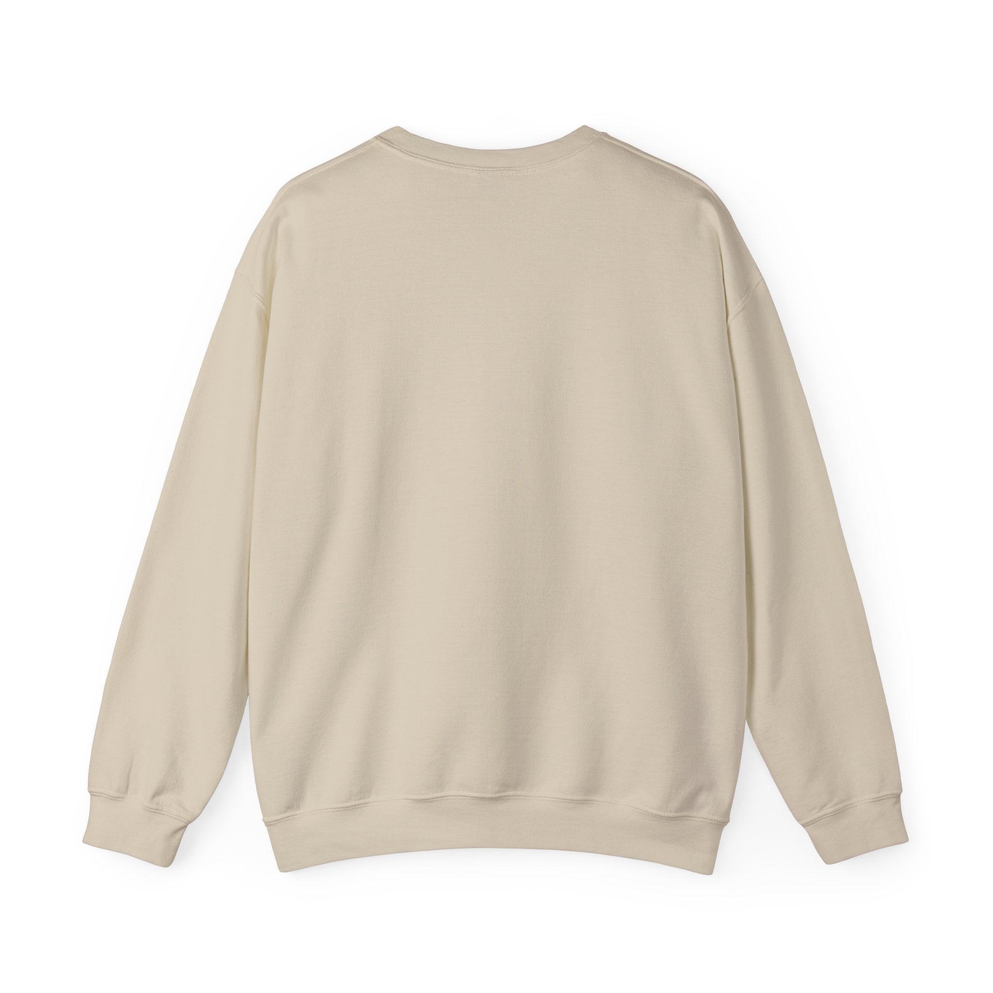 Plain back of the Sand Midwest sweatshirt, no print on the reverse