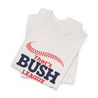 Vintage White Bush League AF T-Shirt folded, the softened navy and red graphic visible