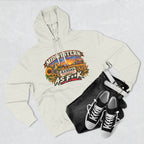 Oatmeal heather Kansas As F**K hoodie flat-lay with dark jeans and sneakers