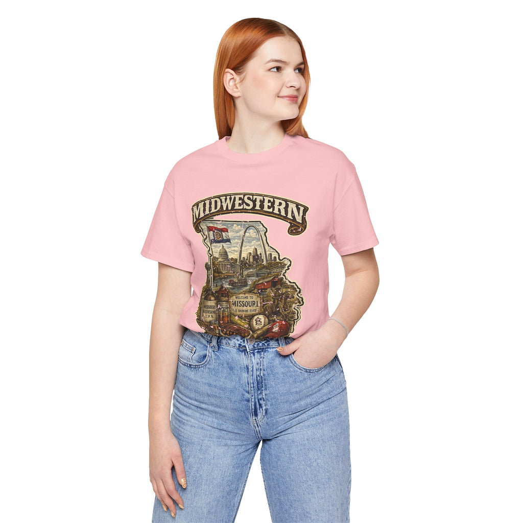 Missouri Midwestern As Fuck T-Shirt | No Filter Show-Me State Graphic Tee | Bella + Canvas 3001 | No Filter Collection