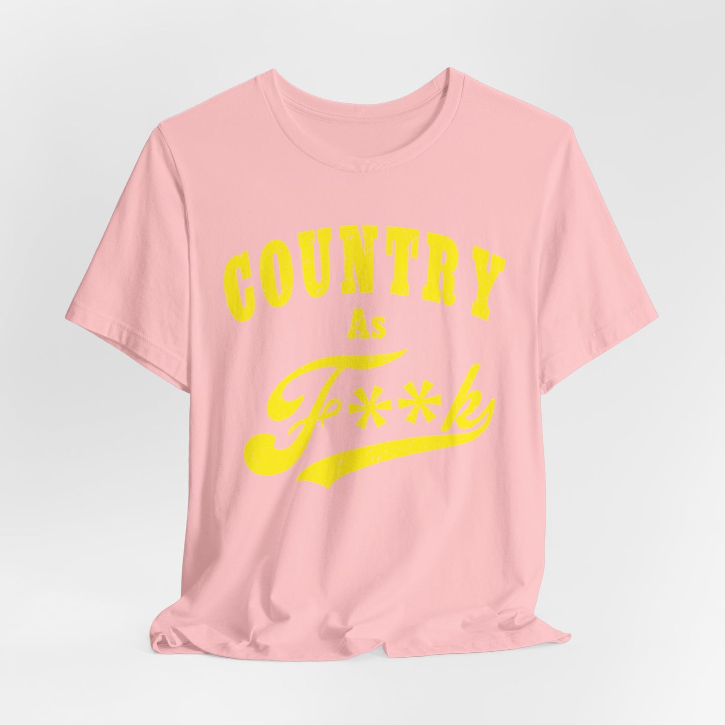 Country As Fk Tee | Funny Country Music & Southern Lifestyle Graphic PG-13 Version | Country As F**K T-shirt in Yellow Print