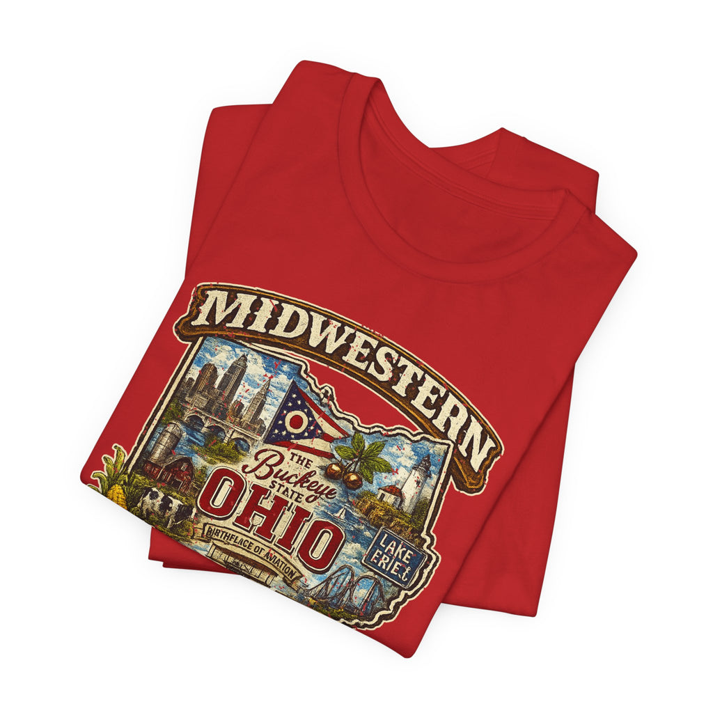 Ohio Midwestern AF T-Shirt | Buckeye State Graphic Tee | Bella + Canvas 3001 | Family Friendly Collection