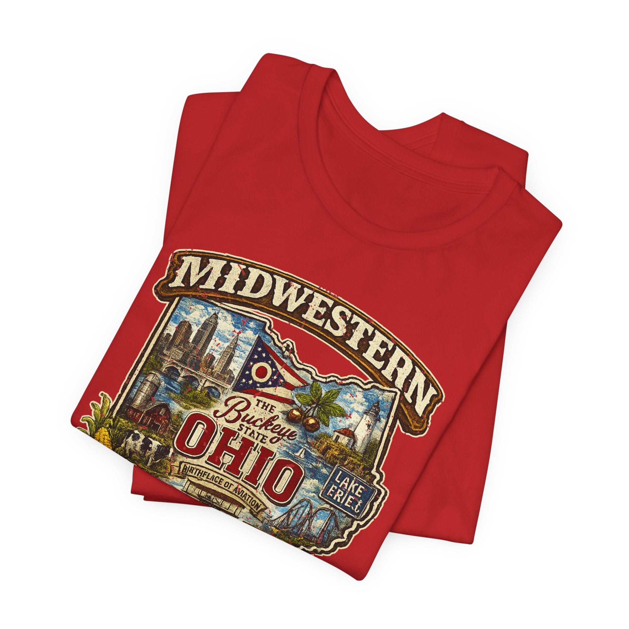Ohio Midwestern AF T-Shirt | Buckeye State Graphic Tee | Bella + Canvas 3001 | Family Friendly Collection