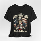 Black t-shirt laid flat with relaxed wrinkles, featuring the full Uncle Sam graphic