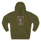 Slightly Salty Midwestern As F**K Minnesota Hoodie in Army Green – distressed Minnesota state flag design with pine trees, loon and walleye